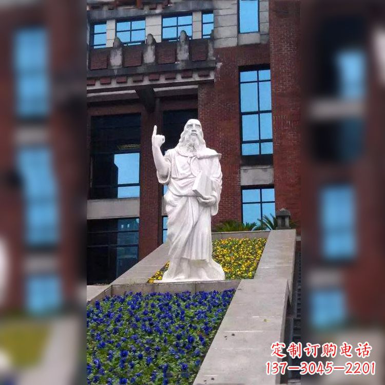 内蒙古柏拉图精美石雕像，传承哲学大师的精神