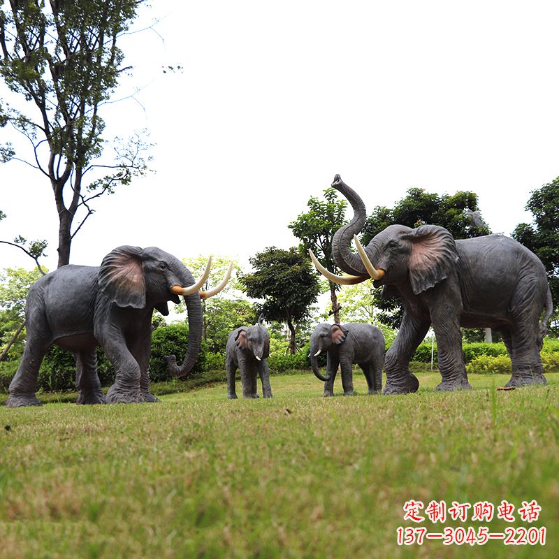 内蒙古玻璃钢大象仿真大象雕塑-公园景区园林装饰动物摆件