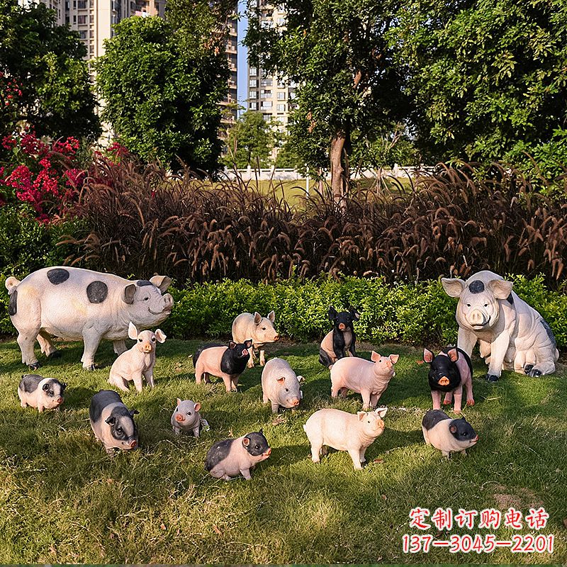 内蒙古玻璃钢树脂仿真动物雕塑——公园农家院精美装饰