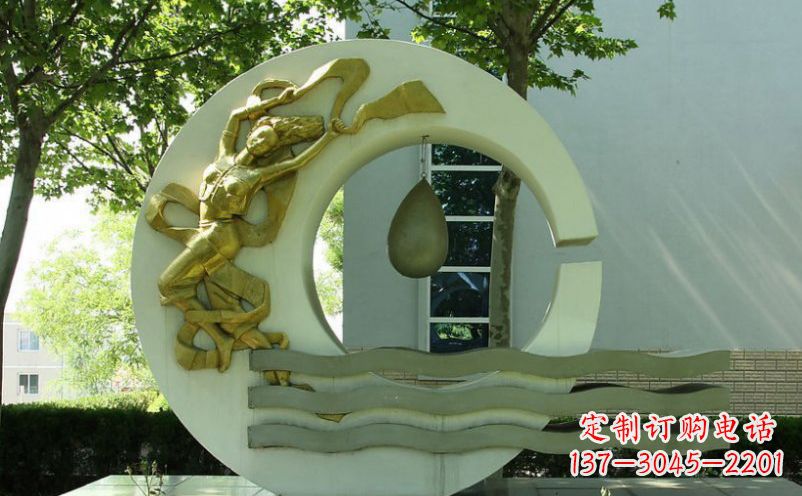 内蒙古不锈钢嫦娥奔月景观雕塑