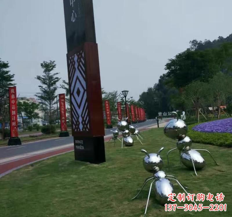 内蒙古不锈钢蚂蚁雕塑精美的艺术精品