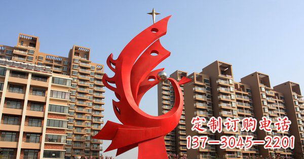 内蒙古凤凰灿烂的不锈钢雕塑