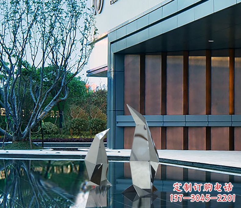 内蒙古不锈钢企鹅雕塑一件来自大自然的艺术品