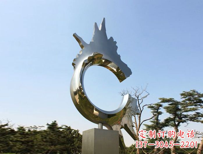 内蒙古不锈钢抽象龙头雕塑