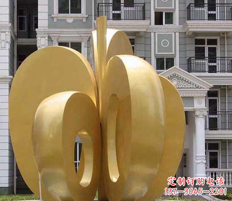 内蒙古不锈钢苹果雕塑极具视觉震撼力