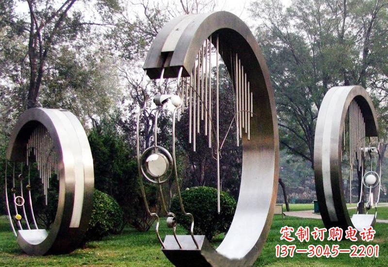 内蒙古不锈钢圆环雕塑——聆听之美
