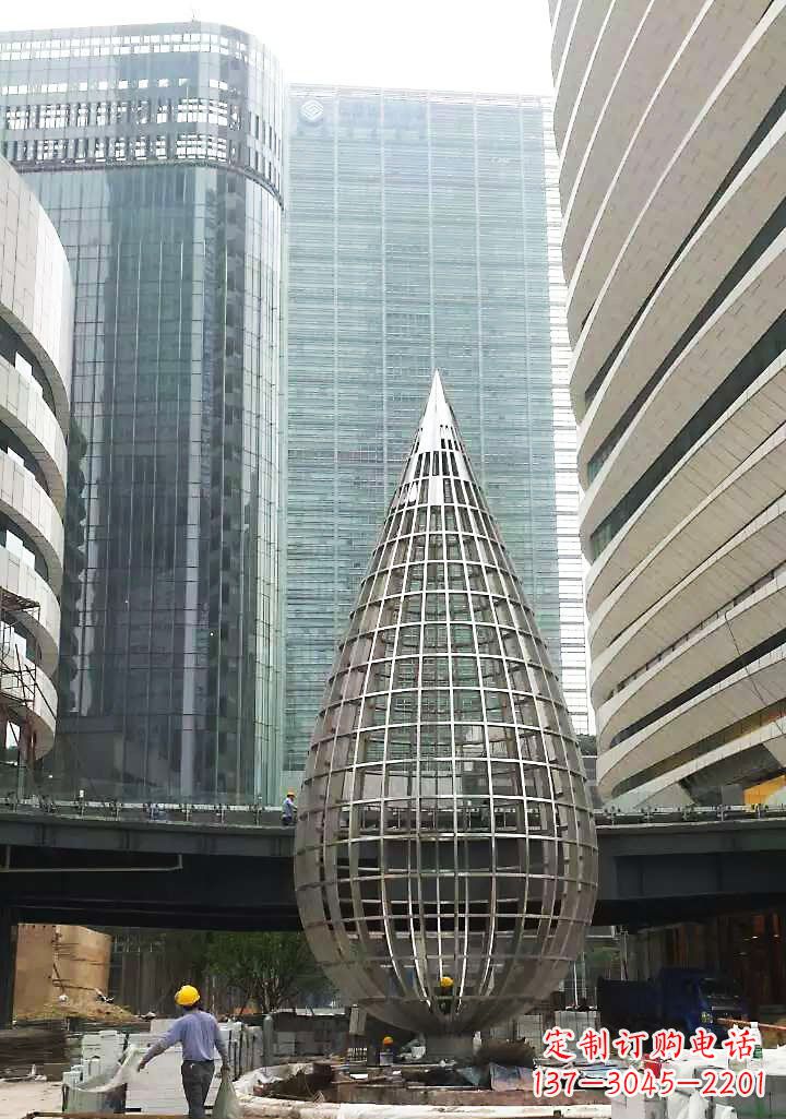 内蒙古不锈钢大型水滴城市景观雕塑