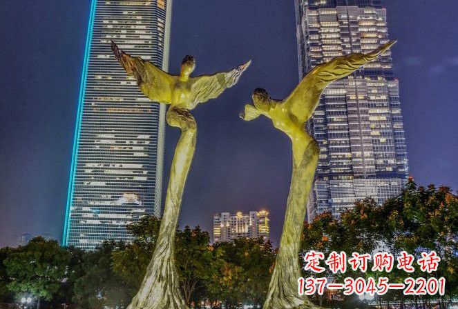 内蒙古不锈钢大型天使雕塑一种极具震撼力的艺术之作