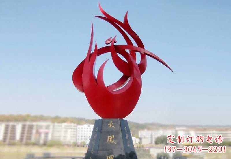 内蒙古凤凰雕塑——点缀不锈钢公园