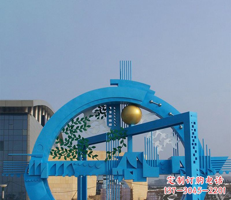 内蒙古不锈钢拱桥雕塑美丽的艺术品