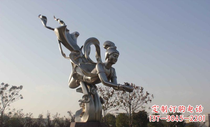 内蒙古不锈钢蟠桃仙女雕塑美丽的传说