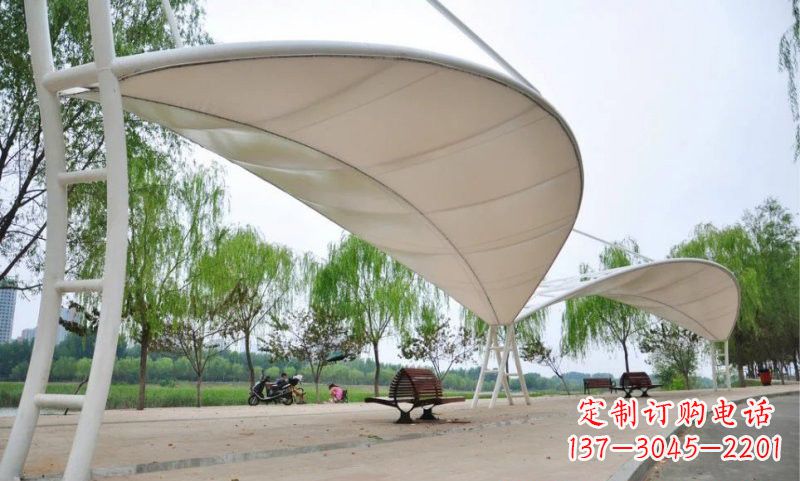 内蒙古不锈钢树叶形遮阳棚雕塑
