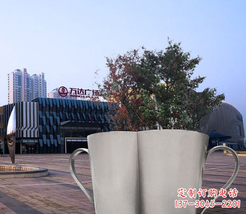 内蒙古不锈钢花盆雕塑带来精致的艺术感受