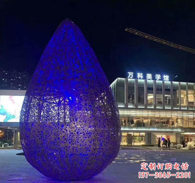 内蒙古不锈钢水滴雕塑-自然之美