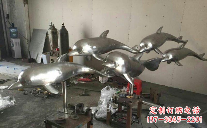 内蒙古不锈钢海豚雕塑