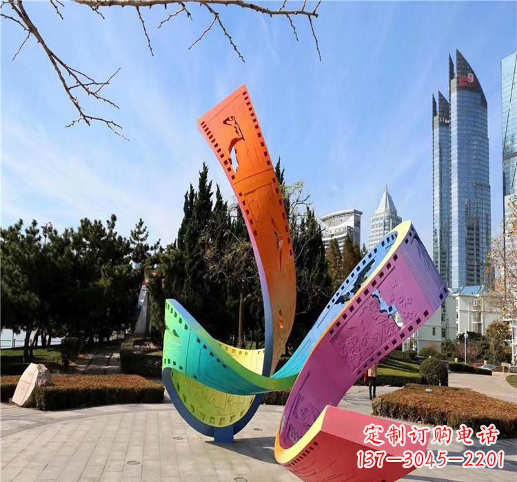 内蒙古波浪状的不锈钢胶卷雕塑