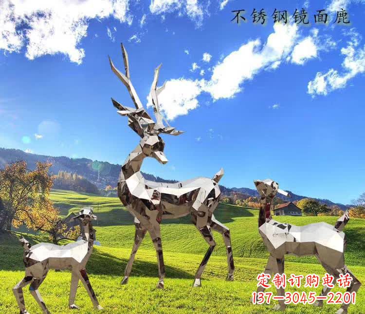 内蒙古不锈钢鹿精美的动物雕塑