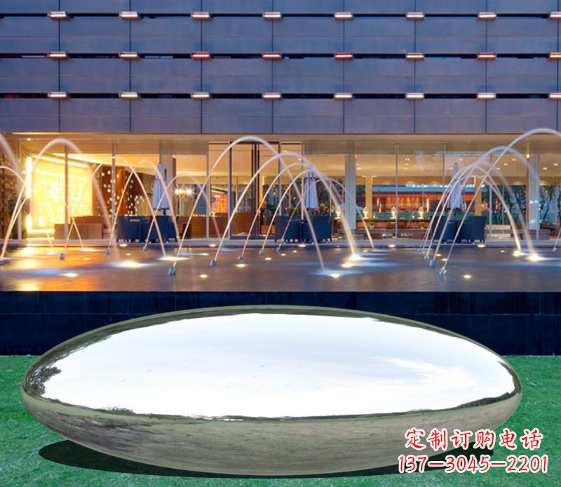 内蒙古不锈钢镜面鹅卵石雕塑