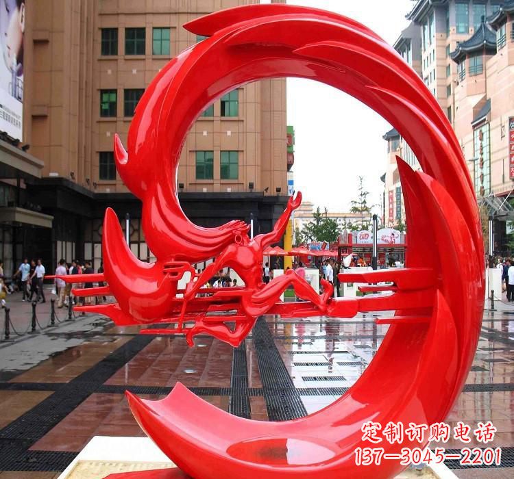 内蒙古夸父雕塑一种不锈钢的艺术