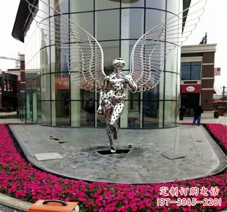内蒙古不锈钢天使雕塑传递着爱的美丽