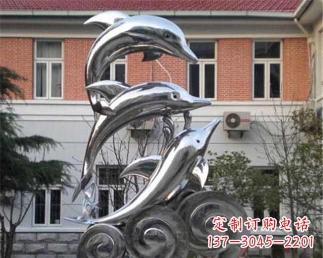 内蒙古不锈钢海豚雕塑跳跃的海洋精灵