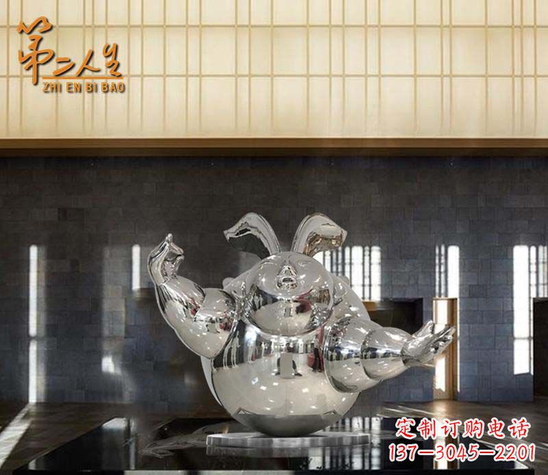 内蒙古不锈钢兔子雕塑——精致雕刻的艺术品