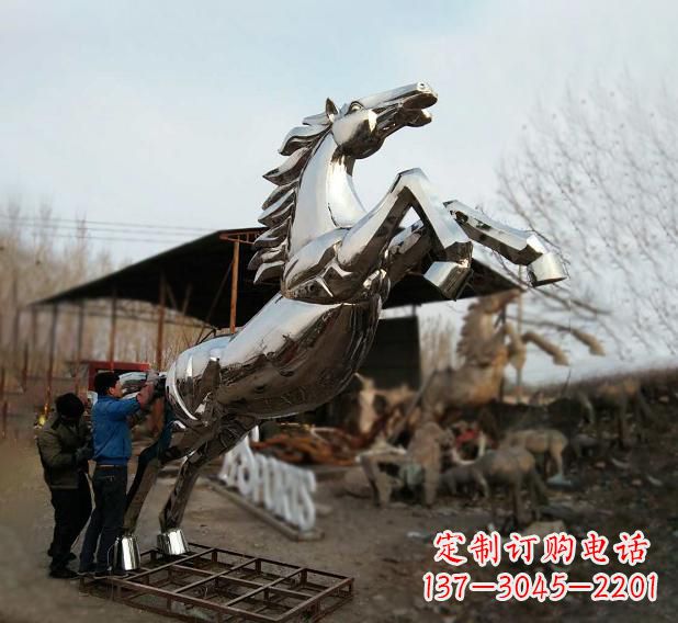 内蒙古不锈钢现代动物马雕塑