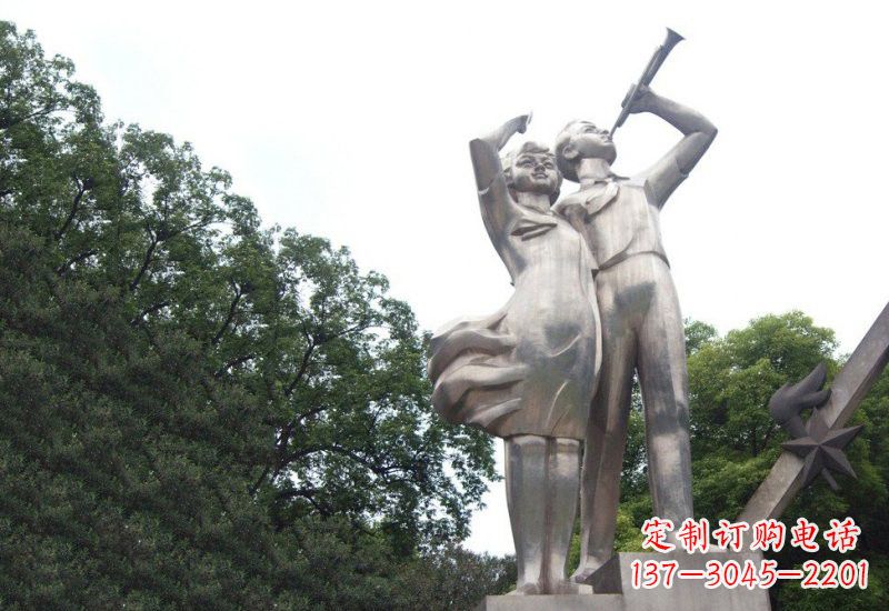内蒙古不锈钢小学生雕塑缔造美丽校园新风貌