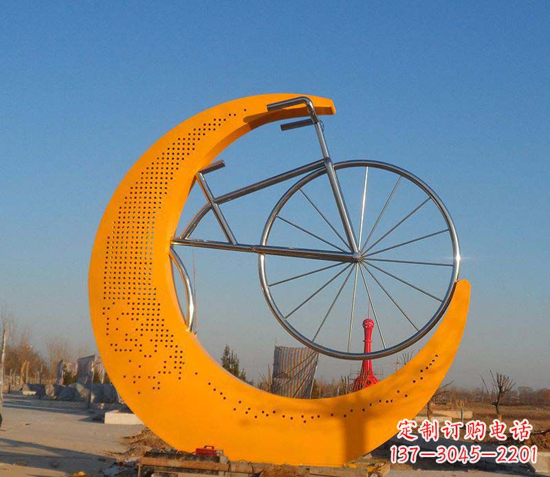 内蒙古不锈钢自行车雕塑一次性看到的艺术经典