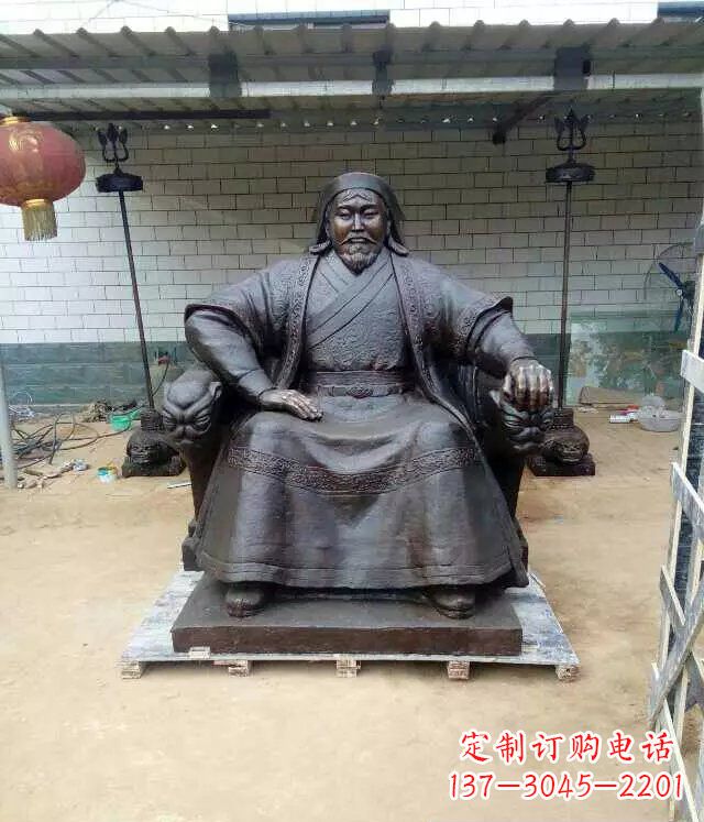 内蒙古成吉思汗铜雕古代伟人