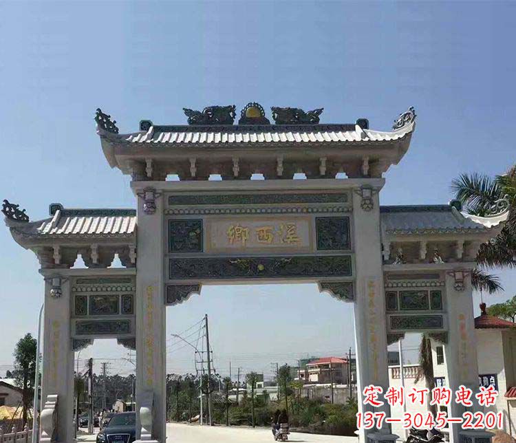 内蒙古石牌坊雕塑——缅怀深厚的历史情谊