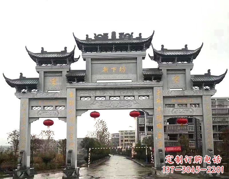内蒙古村庄石牌坊雕刻传统工艺的精美瑰宝