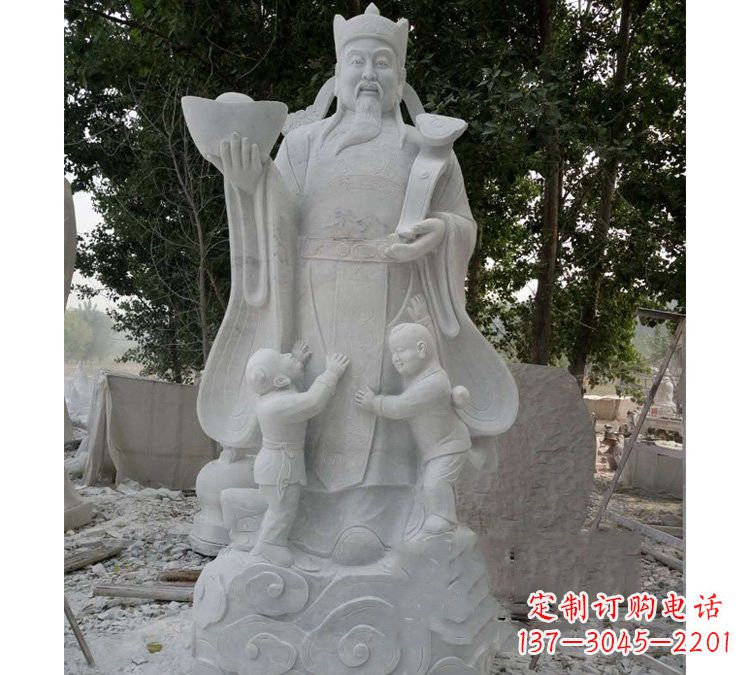 内蒙古大理石财神雕塑——守护家庭繁荣