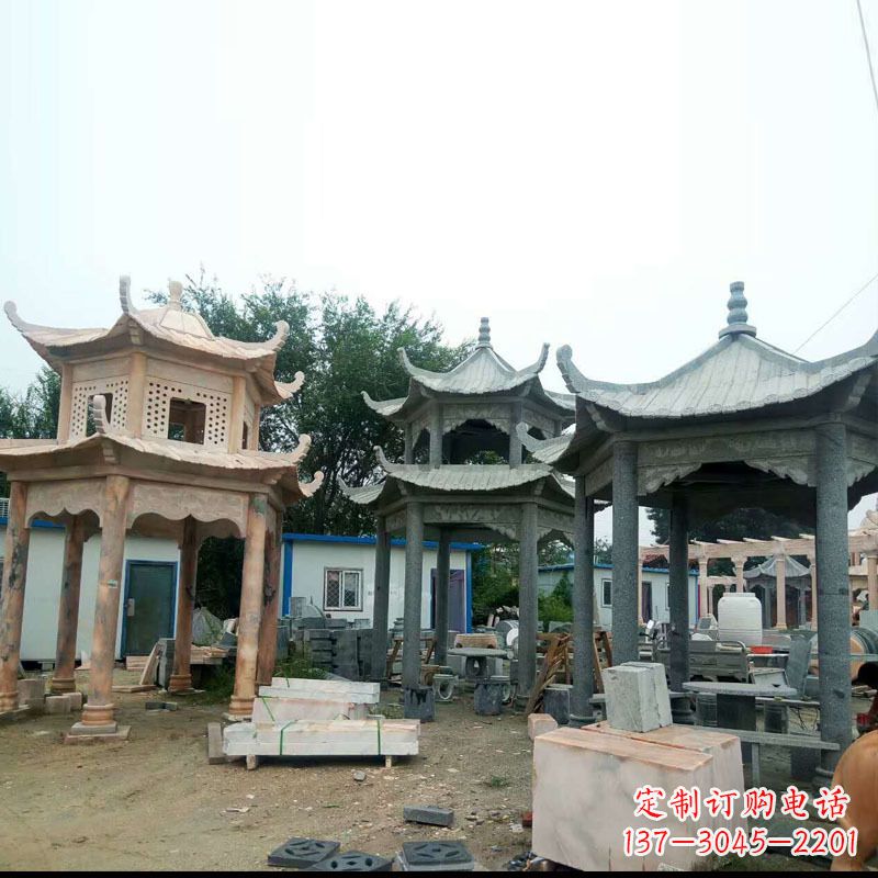 内蒙古精美大理石凉亭雕塑