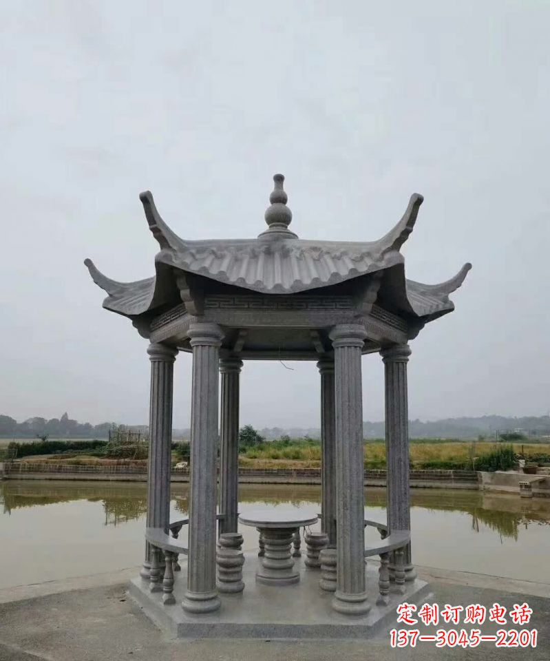 内蒙古大理石凉亭石雕塑,优雅经典无双