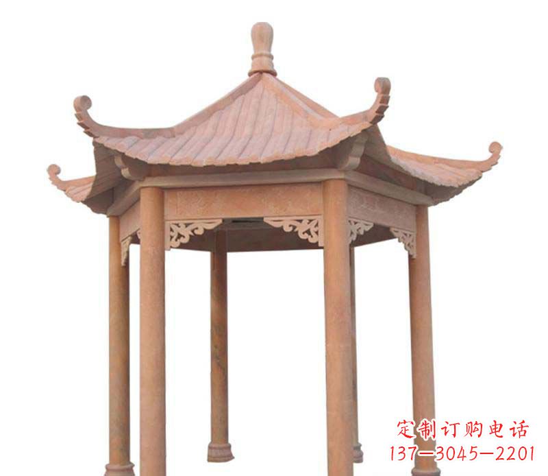 内蒙古大理石六角凉亭雕塑