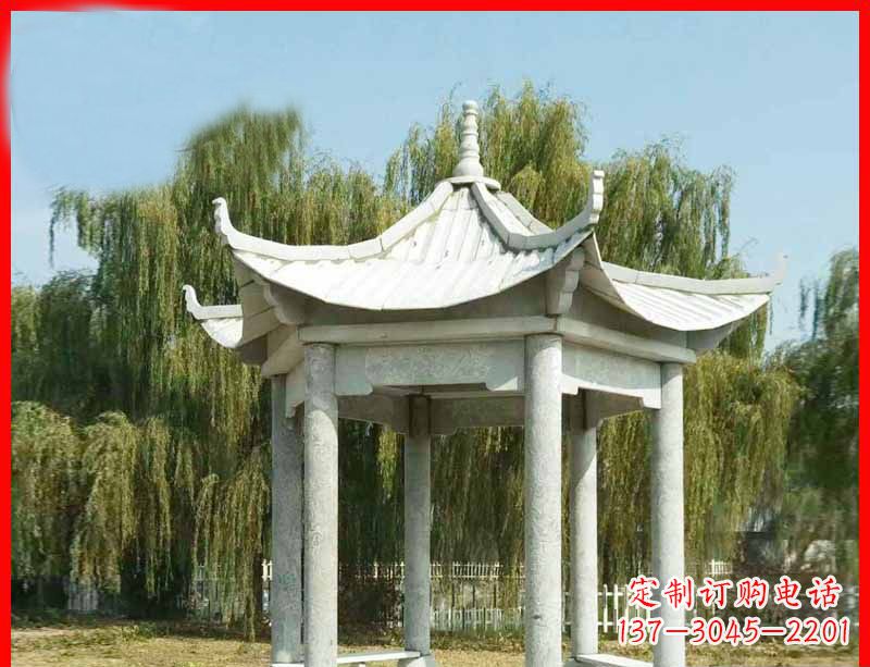 内蒙古精美大理石凉亭雕塑