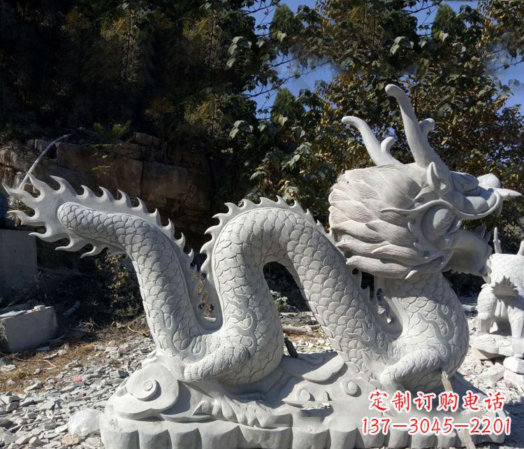 内蒙古精美大理石龙雕塑