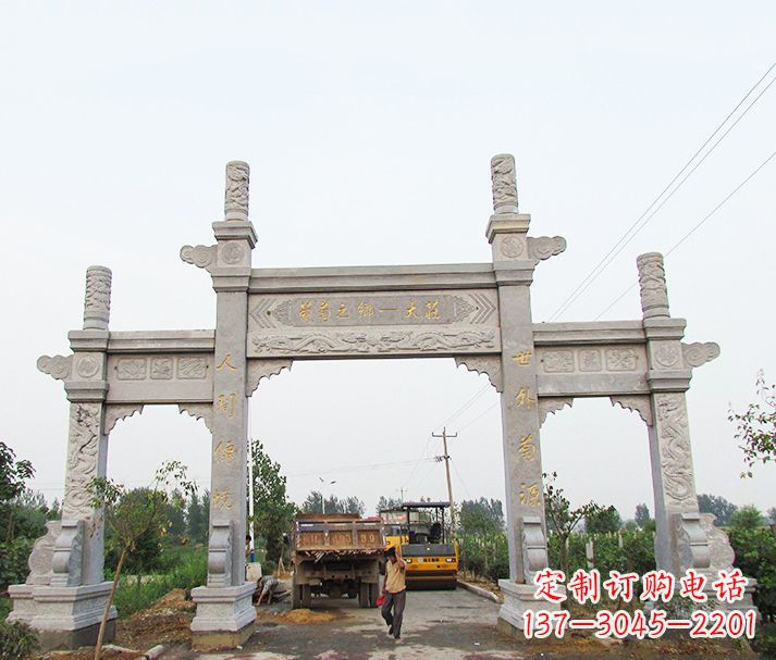 内蒙古大理石牌坊石雕,艺术精髓永不凋零