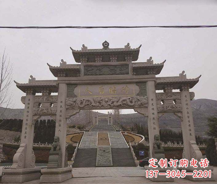 内蒙古大理石牌坊石雕,精美别致,艺术魅力无限