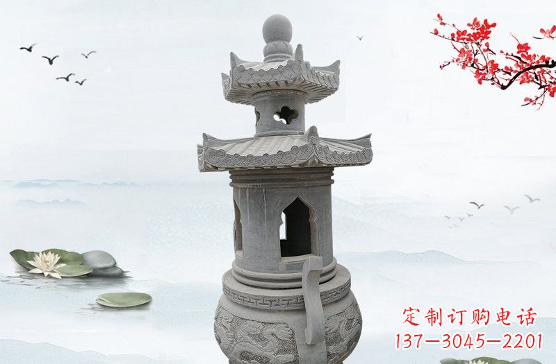 内蒙古精美工艺石香炉雕塑