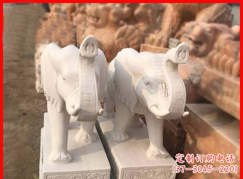 内蒙古产品名称大理石小象招财石雕