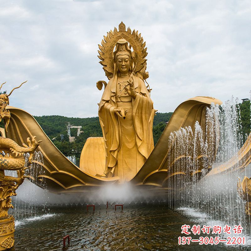 内蒙古大型观音铜雕景观雕塑