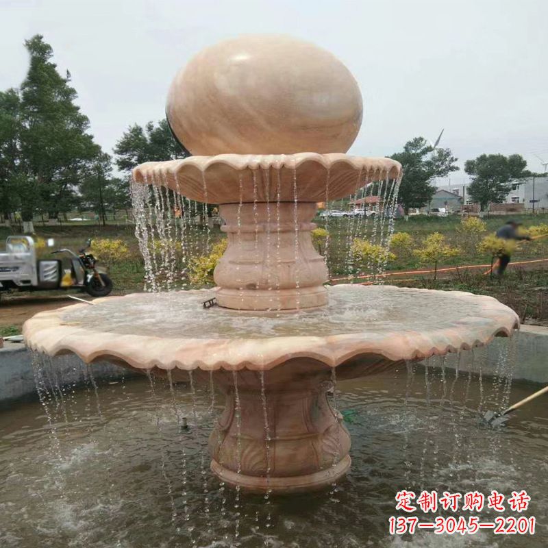 内蒙古大型石材风水球-公园园林水景喷泉雕塑