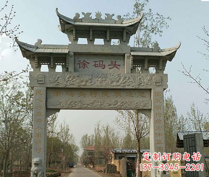 内蒙古精美纯手工大理石牌坊雕塑