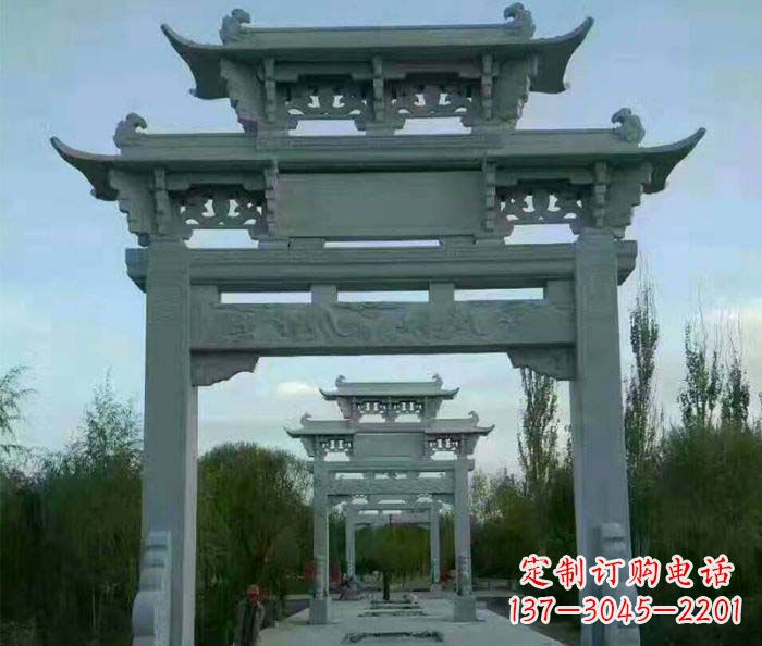 内蒙古牌坊雕塑精美大理石雕塑艺术