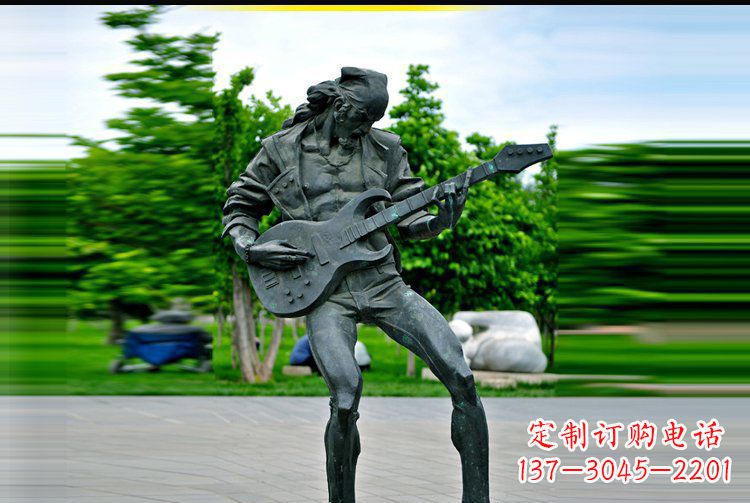 内蒙古铜雕吉他景观雕塑