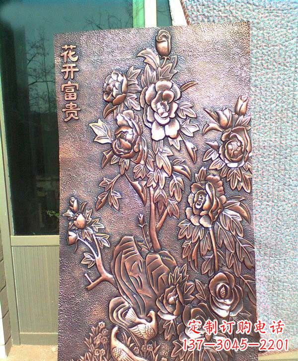 内蒙古锻铜牡丹雕塑