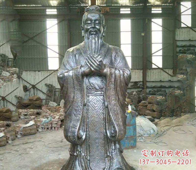 内蒙古锻铜校园老子人物雕塑,铸就永恒的追求
