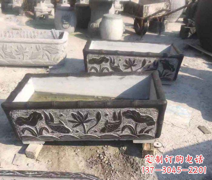 内蒙古精美仿古石水缸雕塑